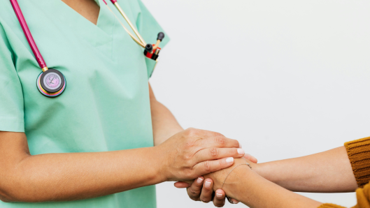doctor calm reassuring medical consultation